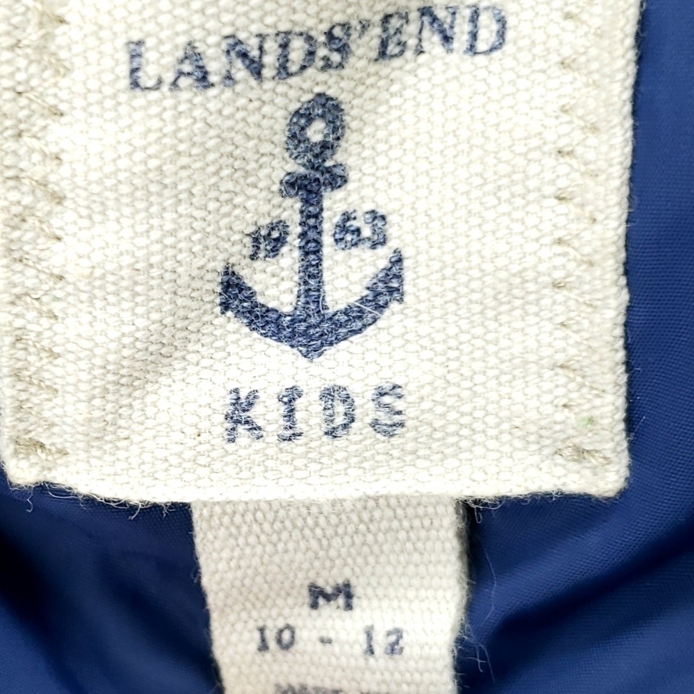 Lands end navy down feather filled vest sz M 10-12 - Picture 3 of 6